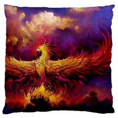 Phoenix Bird Large Premium Plush Fleece Cushion Case (two Sides) by Semog4