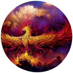 Phoenix Bird Wooden Puzzle Round by Semog4