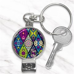 Ethnic Pattern Abstract Nail Clippers Key Chain by Semog4