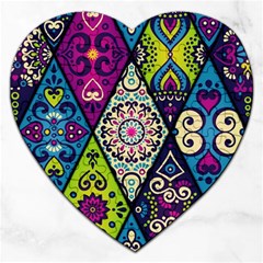 Ethnic Pattern Abstract Jigsaw Puzzle (heart) by Semog4