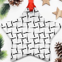 Precision Pursuit: Hunting Motif Black And White Pattern Ornament (star) by dflcprintsclothing