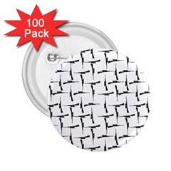 Precision Pursuit: Hunting Motif Black And White Pattern 2 25  Buttons (100 Pack)  by dflcprintsclothing