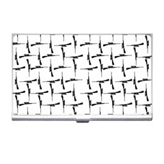 Precision Pursuit: Hunting Motif Black And White Pattern Business Card Holder by dflcprintsclothing