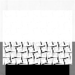 Precision Pursuit: Hunting Motif Black And White Pattern Rectangular Jigsaw Puzzl by dflcprintsclothing