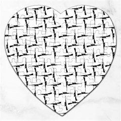 Precision Pursuit: Hunting Motif Black And White Pattern Jigsaw Puzzle (heart) by dflcprintsclothing