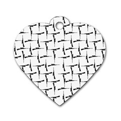 Precision Pursuit: Hunting Motif Black And White Pattern Dog Tag Heart (one Side) by dflcprintsclothing