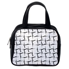 Precision Pursuit: Hunting Motif Black And White Pattern Classic Handbag (one Side) by dflcprintsclothing