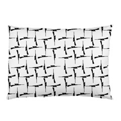 Precision Pursuit: Hunting Motif Black And White Pattern Pillow Case by dflcprintsclothing