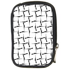 Precision Pursuit: Hunting Motif Black And White Pattern Compact Camera Leather Case by dflcprintsclothing