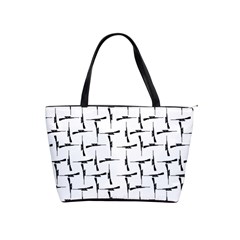 Precision Pursuit: Hunting Motif Black And White Pattern Classic Shoulder Handbag by dflcprintsclothing