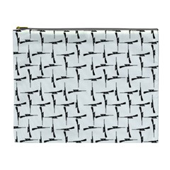 Precision Pursuit: Hunting Motif Black And White Pattern Cosmetic Bag (xl) by dflcprintsclothing