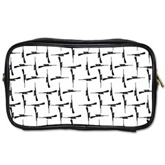 Precision Pursuit: Hunting Motif Black And White Pattern Toiletries Bag (one Side) by dflcprintsclothing