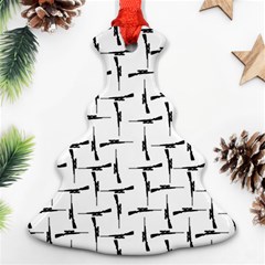 Precision Pursuit: Hunting Motif Black And White Pattern Ornament (christmas Tree)  by dflcprintsclothing