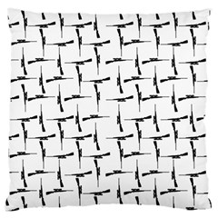 Precision Pursuit: Hunting Motif Black And White Pattern Large Cushion Case (one Side) by dflcprintsclothing