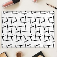 Precision Pursuit: Hunting Motif Black And White Pattern Cosmetic Bag (xxl) by dflcprintsclothing