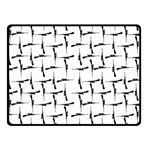 Precision Pursuit: Hunting Motif Black and White Pattern Two Sides Fleece Blanket (Small) 45 x34  Blanket Back