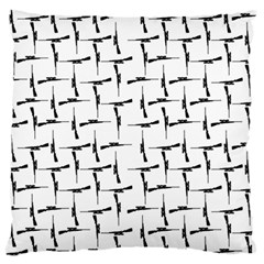 Precision Pursuit: Hunting Motif Black And White Pattern Standard Premium Plush Fleece Cushion Case (two Sides) by dflcprintsclothing