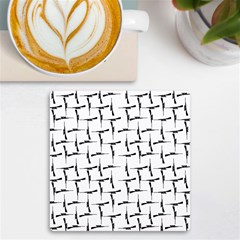 Precision Pursuit: Hunting Motif Black And White Pattern Uv Print Square Tile Coaster  by dflcprintsclothing