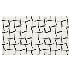 Precision Pursuit: Hunting Motif Black And White Pattern Banner And Sign 7  X 4  by dflcprintsclothing