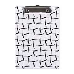 Precision Pursuit: Hunting Motif Black And White Pattern A5 Acrylic Clipboard by dflcprintsclothing