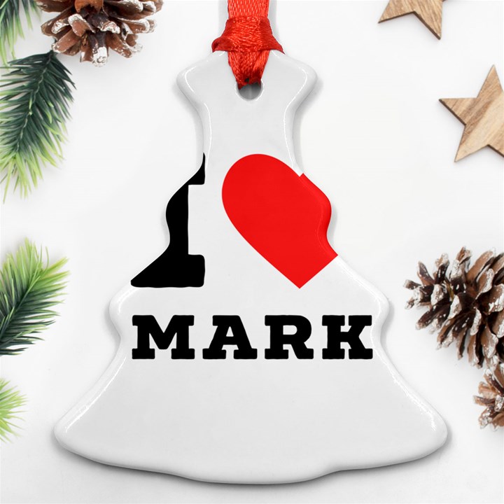 I love mark Christmas Tree Ornament (Two Sides)