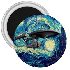 Star Trek Starship The Starry Night Van Gogh 3  Magnets by Semog4