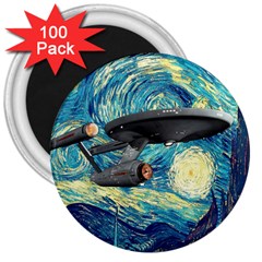 Star Trek Starship The Starry Night Van Gogh 3  Magnets (100 Pack) by Semog4