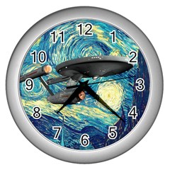 Star Trek Starship The Starry Night Van Gogh Wall Clock (silver) by Semog4