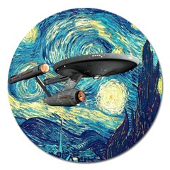 Star Trek Starship The Starry Night Van Gogh Magnet 5  (round) by Semog4