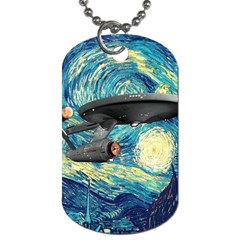 Star Trek Starship The Starry Night Van Gogh Dog Tag (one Side) by Semog4