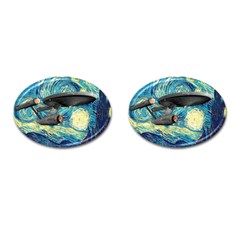 Star Trek Starship The Starry Night Van Gogh Cufflinks (oval) by Semog4