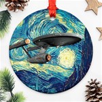 Star Trek Starship The Starry Night Van Gogh Round Ornament (Two Sides) Front