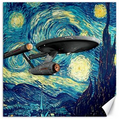 Star Trek Starship The Starry Night Van Gogh Canvas 16  X 16  by Semog4