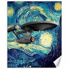 Star Trek Starship The Starry Night Van Gogh Canvas 16  X 20  by Semog4