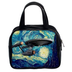 Star Trek Starship The Starry Night Van Gogh Classic Handbag (two Sides) by Semog4