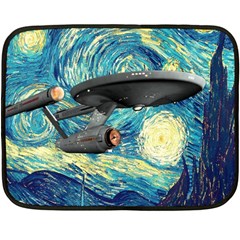 Star Trek Starship The Starry Night Van Gogh Two Sides Fleece Blanket (mini) by Semog4