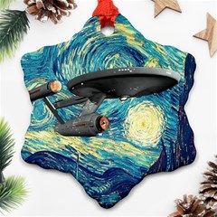 Star Trek Starship The Starry Night Van Gogh Ornament (snowflake) by Semog4