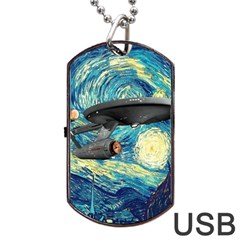 Star Trek Starship The Starry Night Van Gogh Dog Tag Usb Flash (one Side) by Semog4