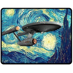 Star Trek Starship The Starry Night Van Gogh Two Sides Fleece Blanket (medium) by Semog4