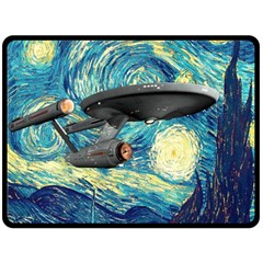 Star Trek Starship The Starry Night Van Gogh Two Sides Fleece Blanket (large) by Semog4