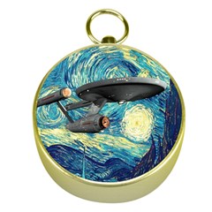 Star Trek Starship The Starry Night Van Gogh Gold Compasses by Semog4