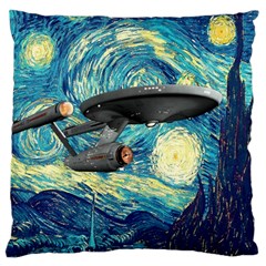 Star Trek Starship The Starry Night Van Gogh Standard Premium Plush Fleece Cushion Case (two Sides) by Semog4