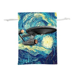 Star Trek Starship The Starry Night Van Gogh Lightweight Drawstring Pouch (l) by Semog4