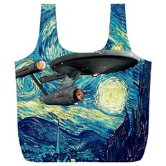 Star Trek Starship The Starry Night Van Gogh Full Print Recycle Bag (xxl) by Semog4