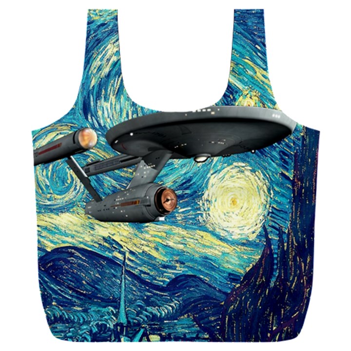 Star Trek Starship The Starry Night Van Gogh Full Print Recycle Bag (XXXL)