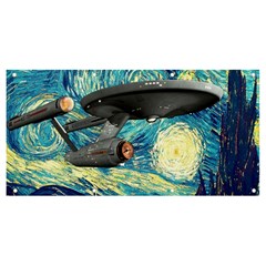 Star Trek Starship The Starry Night Van Gogh Banner And Sign 8  X 4  by Semog4