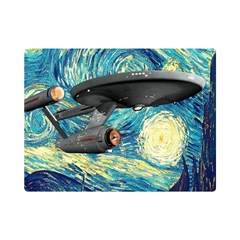 Star Trek Starship The Starry Night Van Gogh Premium Plush Fleece Blanket (mini) by Semog4