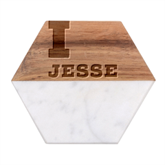 I Love Jesse Marble Wood Coaster (hexagon)  by ilovewhateva