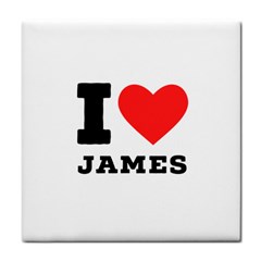 I Love James Tile Coaster by ilovewhateva