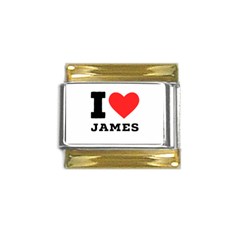 I Love James Gold Trim Italian Charm (9mm) by ilovewhateva